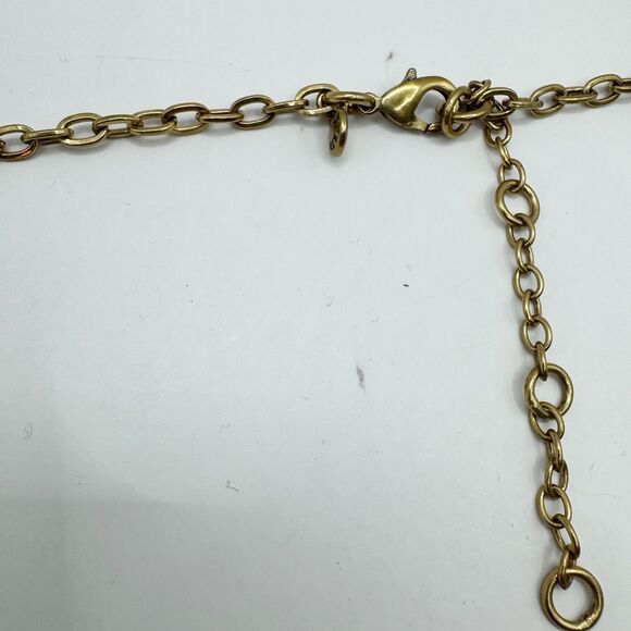 J Crew Gold White Acrylic Triangle Rhinestone Summer Statement Necklace Sparkle - Picture 6 of 11